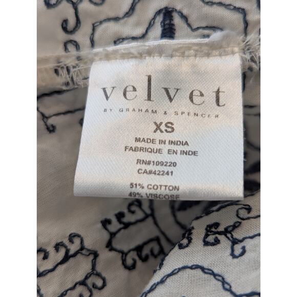 Velvet Graham & Spencer Boho Embroidered Dress Boho Floral Jaipur Lightweight XS - Picture 9 of 9